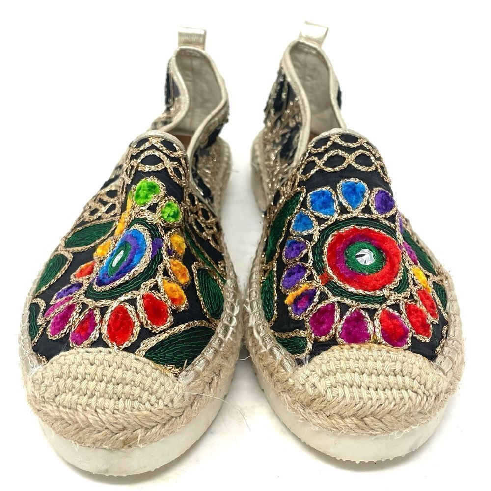 Patrizia By Spring Step Maylis Slip On Embellished Espadrille Black Size 37 - Picture 2 of 6
